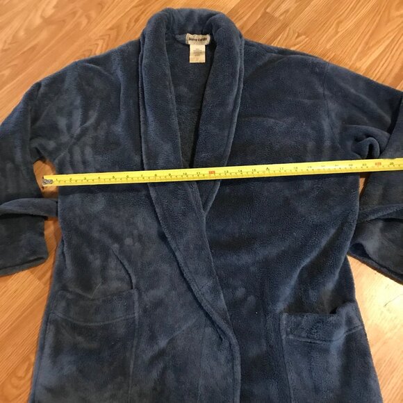 Pierre Cardin Bathrobe Plush Blue Size Small 48" Long - Picture 6 of 6